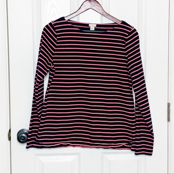 J. Crew Stripe Boatneck Boxy Top Size Medium - Picture 2 of 11
